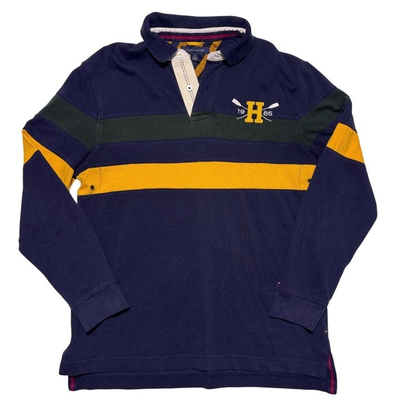 Vintage Tommy Hilfiger Sailing Rugby Shirt Mens Large Colorblock Cotton Y2K 00s
